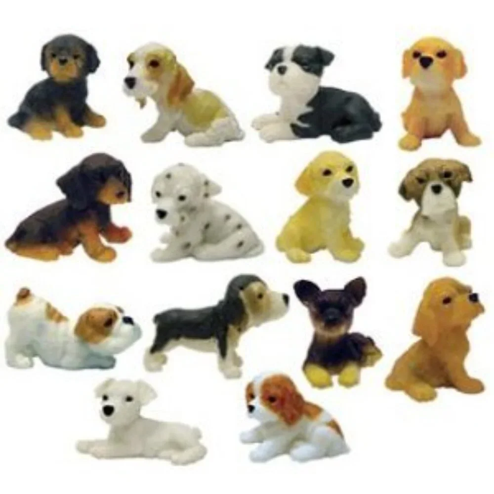 ADOPT A PUPPY Figures ~ Set Of 14 Cake Topper Collectible Figurines